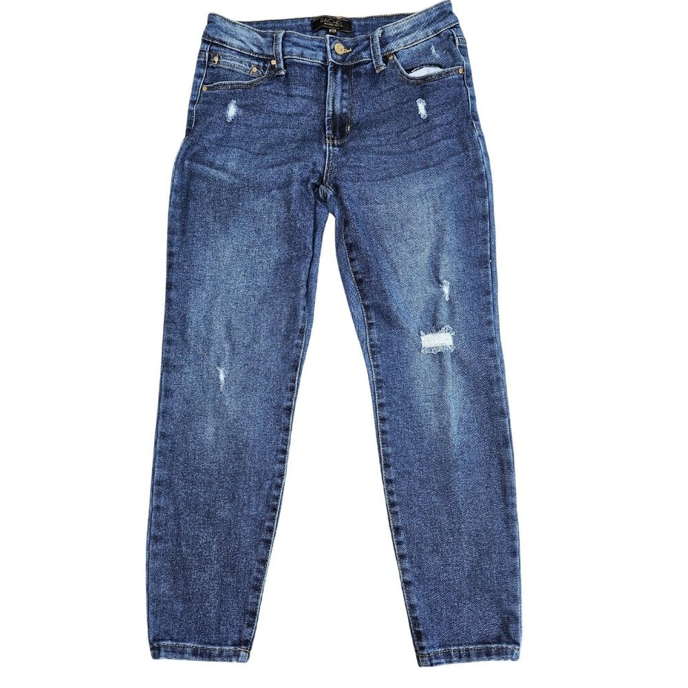 Rachel Rachel Roy Jeans Womens 8/29 Blue Distressed Ankle Tapered Denim Mid Rise